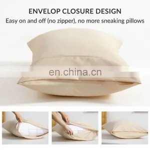 Eco Friendly Resistant Wrinkle Super Soft Long-last Breathable Durable Pillowcase For Adults thumbnail-7