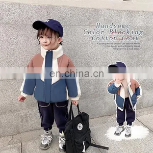 4246/High Quality Wholesale Kids Winter Clothes Baby Fashionable Warm Color Blocking Sports Coat thumbnail-5