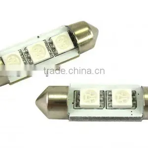 36mm LED 2 SMD 5050 C5W White Festoon Light Bulb thumbnail-1