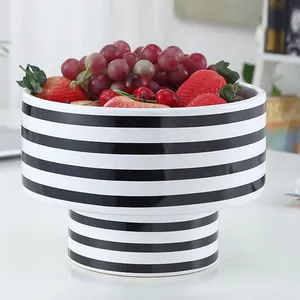 Nordic Modern Simple Art Glaze White Black Ceramic Flower Pot Vase For Hotel Decor thumbnail-4