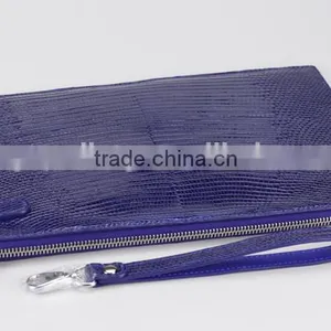 Luxury Lizard Skin and Sheep Leather Women Clutch Bag Leather Wrist Bags Wristlet Handbag for Men thumbnail-2