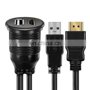Factory Price 1m/2m AUX HD Panel Flush Mount Extension Cable for Car/Boat and Motorcycle/Charger Accessory Line thumbnail-5