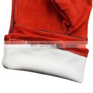 Anti-slip Industrial Cow Split Cut Resistant Leather Long Safety Working Welding Gloves For Welder thumbnail-5