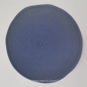 Wholesale PP Placemats Handmade Woven Placemats Round Insulation Pads Place Mats Placemats For Dining Table thumbnail-4