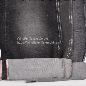 11.7oz 99% Cotton 1% Elastic Right Twill Denim Material Skinny Selvedge Jeans Fabric W281324 thumbnail-1