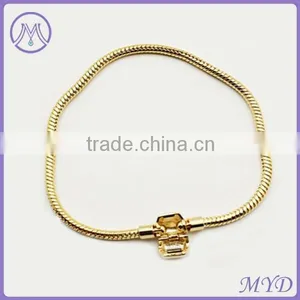925 Sterling Silver Gold Plated Snake Bracelet Chain thumbnail-1