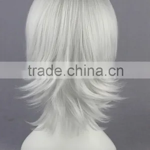 High Quality 35cm Short Curly D.Gray-Man-Allen Walker Silver White Synthetic Anime Wig Cosplay Hair Wig Party Wig thumbnail-4