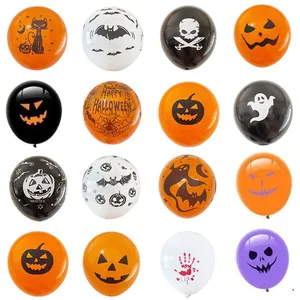 12inch Custom Printed Pumpkin Latex Party Decoration Helium Balloon Globo Orange Happy Halloween Balloon Balloons Set for Halloween thumbnail-5