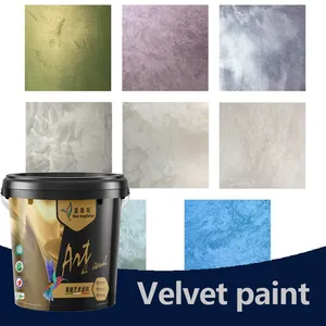 Blue Kingfisher Waterborne Velvet Art Paint Construction Interior Wall Decorative Silk Effect Wall Decorative Art Paint thumbnail-1