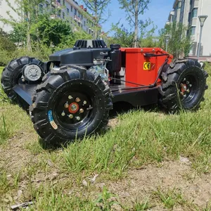 Agriculture Gasoline Powered Walking Speed 0~6Km/H Remote Operated Grass Cutter thumbnail-2