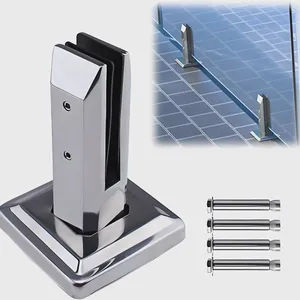 Duplex 2205 Glass Spigot Base Plate Bolt Down Round Shape Matte Black Powder Coated Saltwater Resistant thumbnail-3