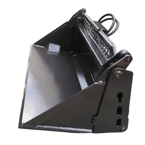Factory Direct Skid Steer 4 in 1 Bucket OEM Custom Width Cutting Edge Teeth SSQA Mount Bucket Supplier thumbnail-4