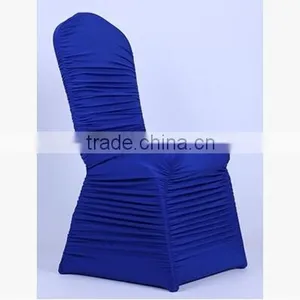 Royalblue Wrinkle Stretch Banquet Chair Cover, Elegant Ruffled Elastic Spandex Chair Cover thumbnail-1