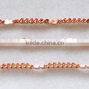 Pink Color Plated Brass Curb Chain, Wholesale Brass Chain In Spool thumbnail-1