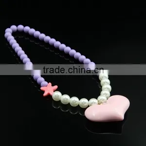 KIds Spring Color Acrylic Beads T Letter Necklace thumbnail-5