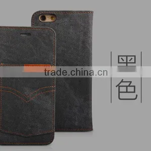 PEACOCKTION JeanWallet Leather Case With CardSlot Foriphone6 Plus Soft TPU Micro Magnetic Adsorption Flip Case for Iphone6s Plus thumbnail-3