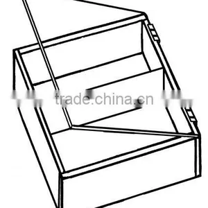 2 Compartments Sectional Square Acrylic Tray With Hinge Cover thumbnail-1