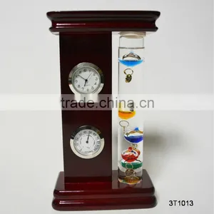 Galileo Thermometer Weather Station; Wooden Weather Station; Traditional Dial Weather Station thumbnail-4