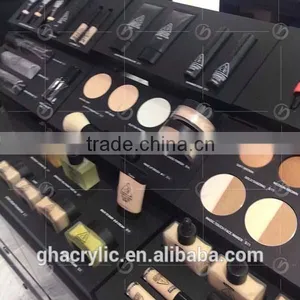 Customized 3ce Cosmetic Display,black Organic Glass Makeup Display Stand thumbnail-6