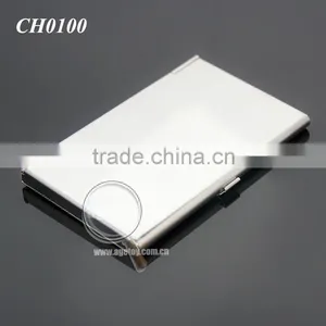 High Quality Pocket Business Card Holder Stainless Steel Plated Silver Concavity Metal Blank Card Case thumbnail-5