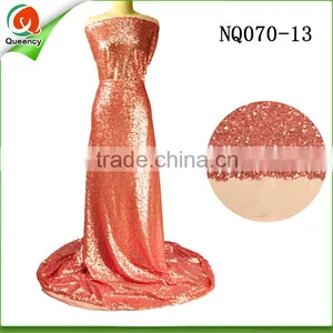 High Quality Spangle Fabric Red Sequin Fabric for Party Dress NQ070-12 thumbnail-3