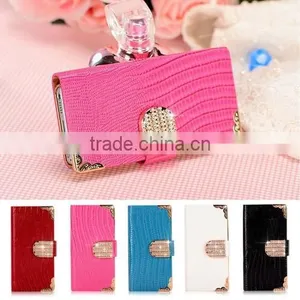 2014 Hot Selling Diamond Magnetic Leather Wallet Flip Mobile Phone Case Cover for Apple Iphone 6 thumbnail-1
