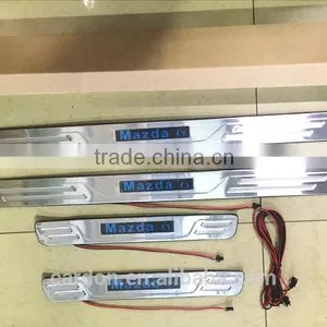 Stainless Steel Scuff Plate Outside OEM Door Sill With Led Car Led Door Sill Plate With Lamp Pedal for Mazda 6 Cx-5 Atenza thumbnail-2