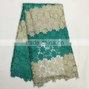 Pretty Chemical Lace Embroidery Fabric Rhinestoes Guipure Lace Fabric Guipure Lace for Wedding thumbnail-1