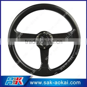 3K Twill Glossy Carbon Fiber Car Steering Wheel thumbnail-1