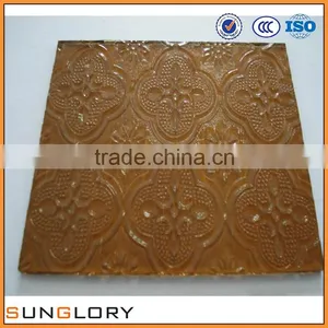 4mm 5mm 5.5mm 6mm Amber Floral Patterned Glass thumbnail-4