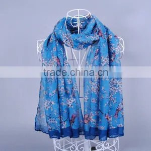 Fashion Bird Tree Women Scarf Voile Scarves 180*90 Pashmina thumbnail-4