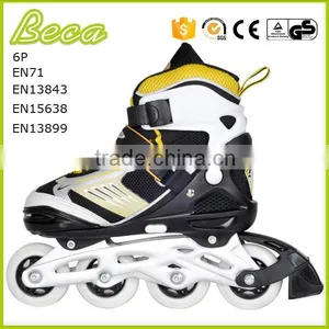 Wholesale Adjustable Yellow Black High Rebound 4 Wheels Kids Roller Skate thumbnail-2