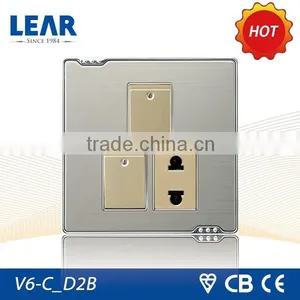 Classic Design Metal Plate 3 Gang British Socket thumbnail-1