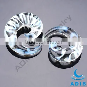 Unique Glass Ear Tunnel Piercing Expander Jewelry Wholesale Ear Gauge Spirals Quality Choice thumbnail-1