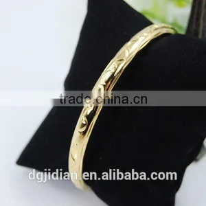Stainless Steel Round Flat Engraved Bangle thumbnail-5
