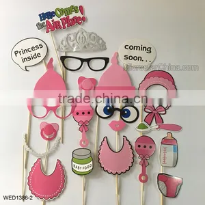Baby Shower Girl Birthday Party Children's Day Christmas Pink Color Photo Booth Props thumbnail-3