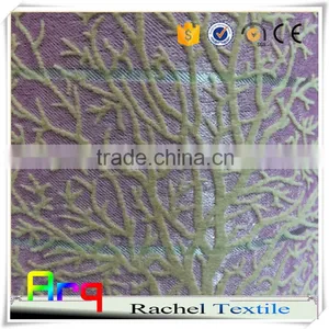 Simple Pattern 100% Blackout Flocked Fabrics for Curtain in Bedroom Living Room-silk Like Polyester Material thumbnail-4