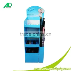 Stable POP Up Floor Cardboard Display Shelf Rack Modular For Umbrella POS Advertising thumbnail-1
