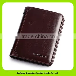 16411 Customized Logo Genuine Leather Men Wallet thumbnail-1