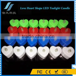 24Pcs / Box 7 Color Rechargeable Heart Shaped Tea Light Candle thumbnail-5