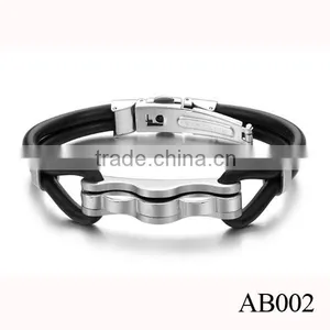 2016 White Gold Bracelet Jewelry/Custom Mens Leather Cuff Bracelet For Men thumbnail-2