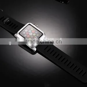 2016 Hot New Products for Apple Watch Silicone Band Wristband Strap With Aluminum Metal Case Cover thumbnail-4