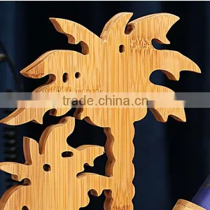 WR014/100% Bamboo Material Chinese Style Hot Sale Coco Shaped Folding Bamboo Wine Rack thumbnail-4