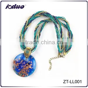 Retro Style Fashion Lady Glass Flower Necklaces Wholesale thumbnail-1