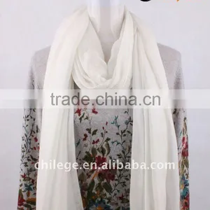 White Modal Cashmere Print Scarves Shawls thumbnail-1