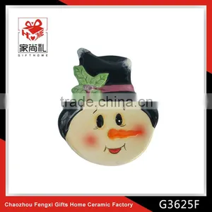 Ceramic Snowman Dishes Hand Painted Design for Christmas thumbnail-1