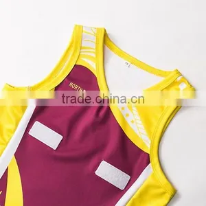 New Design Custom Make Netball Top Singlet Trainning Style for Women Girl thumbnail-4