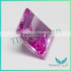 Wuzhou Wholesale Synthetic Diamonds 2# Pink Ruby Gems Ruby Corundum Stone Square Shape thumbnail-4