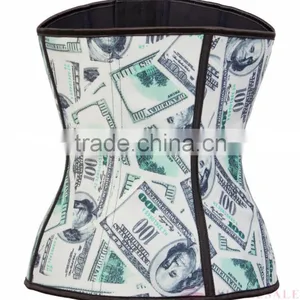 Hot Sale Plus Size Waist Training Steel Boned Latex Corset S--XXL thumbnail-1