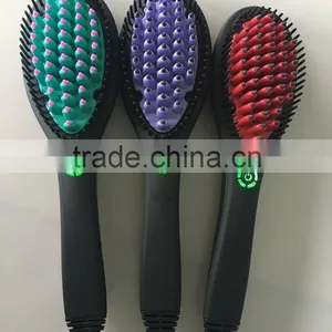 Purple Straight Comb Auto Electric Hair Straightener Brush thumbnail-5